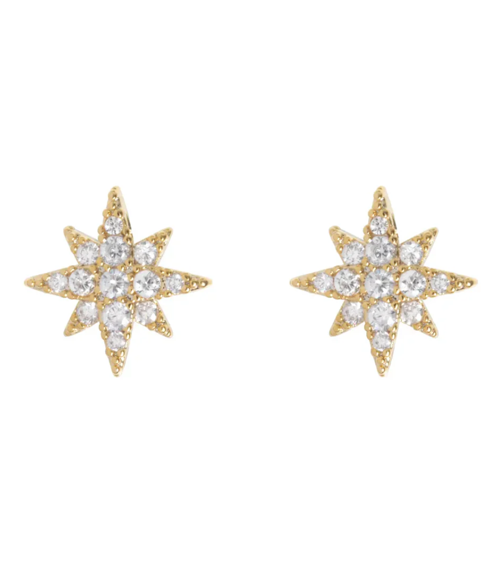 timi Aurora Crystal Star Stud Earrings